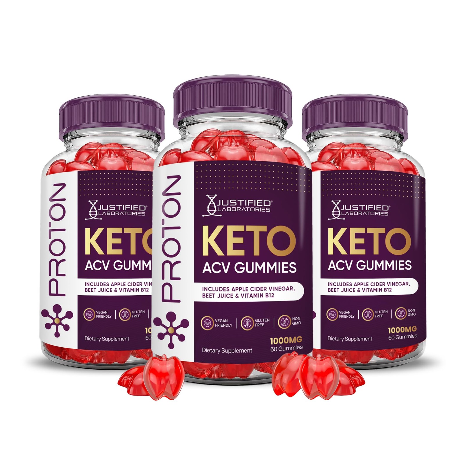 Justified Laboratories Proton Keto Acv Gummies 1000 Mg – 60 Count Pack Of 3 –