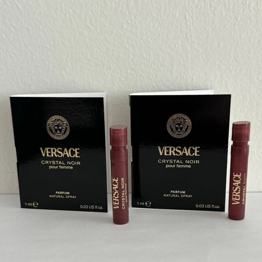 2 x Versace Crystal Noir (0.03 Oz / 1 ML) Parfum Sample Spray *2024 Release*