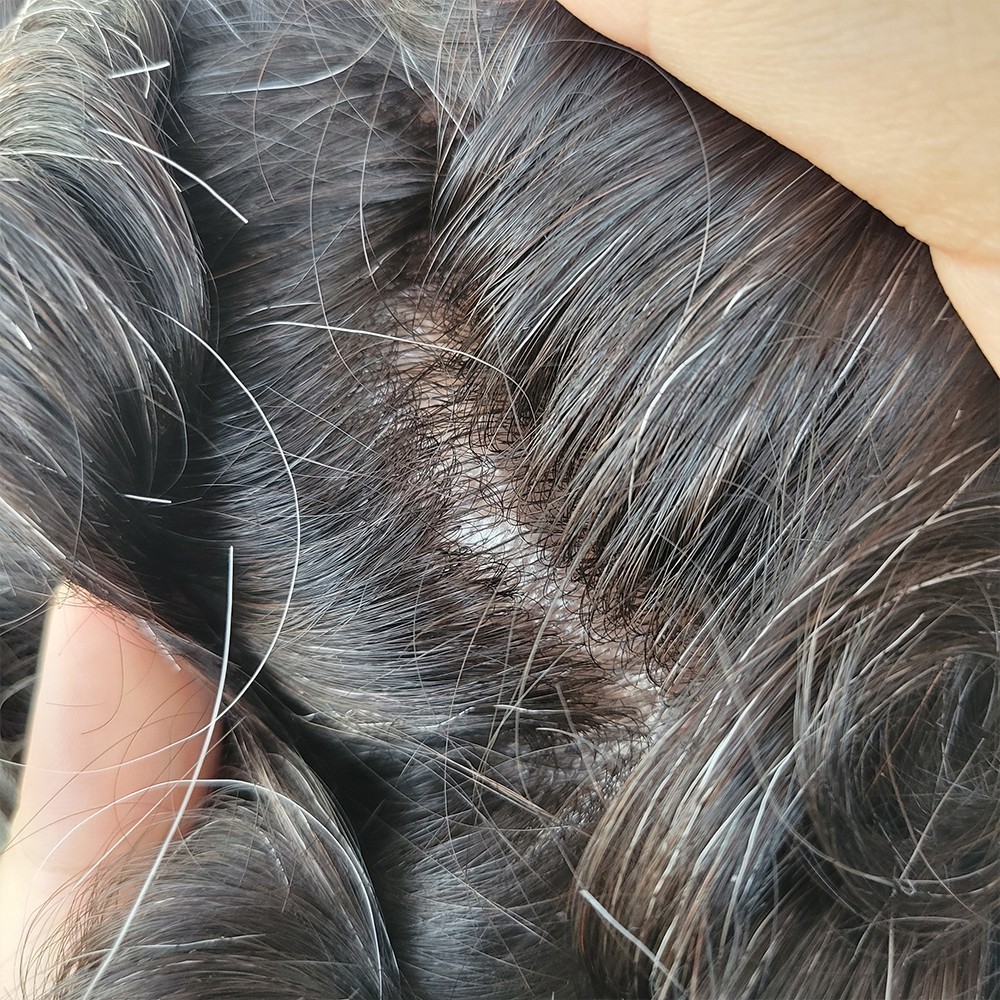 Ultra Thin Skin 0.06mm PU Base V-Loop Natural Hairline Indian Remy Human Hair