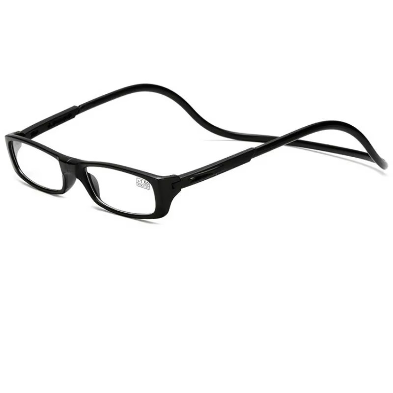 Hanging Magnetic Reading Glasses Adjustable Eyeglasses Front Click Connect Neck