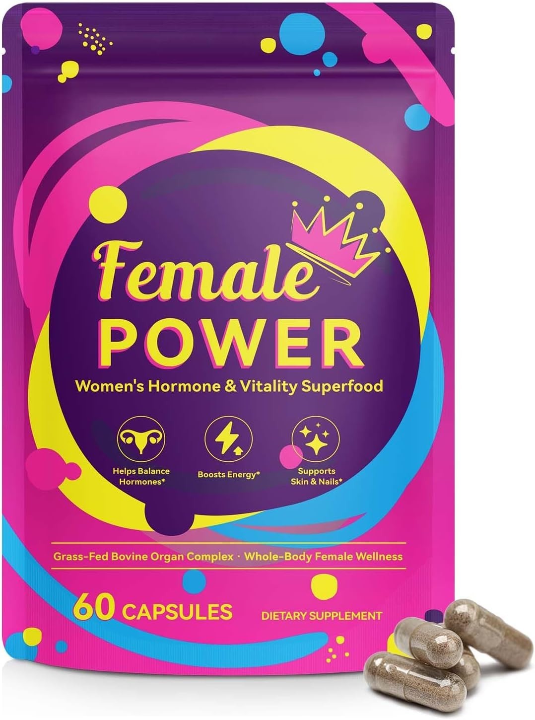 Beef Organ Supplement for Women, Natural Grass Fed Beef Liver Capsules
